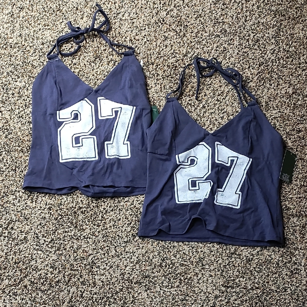 Wild Fable | Navy Blue Summer Jersey Number Halter Top
